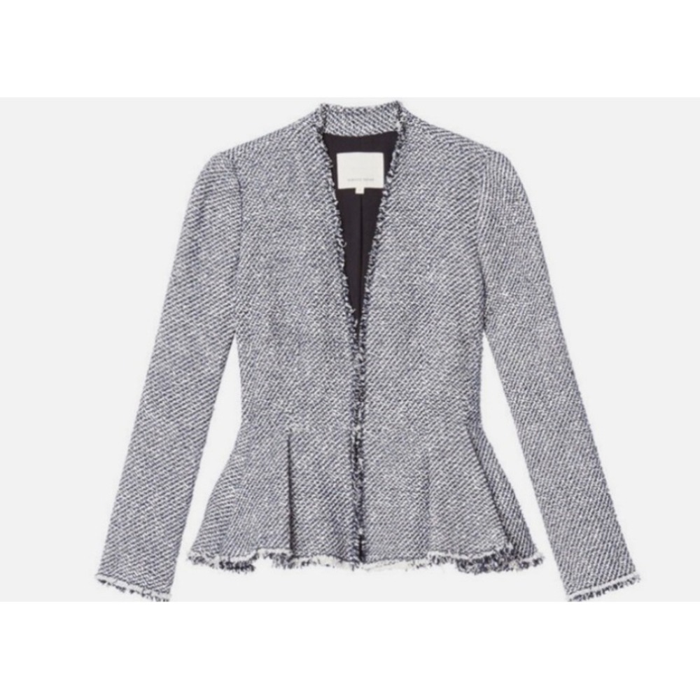 Rebecca Taylor Lurex Tweed Peplum Knit Blazer Jacket‎